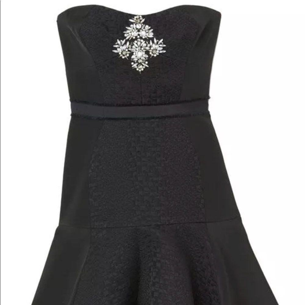 Rebecca Taylor Strapless Beaded Cloque Dress SZ.10 - Picture 4 of 4